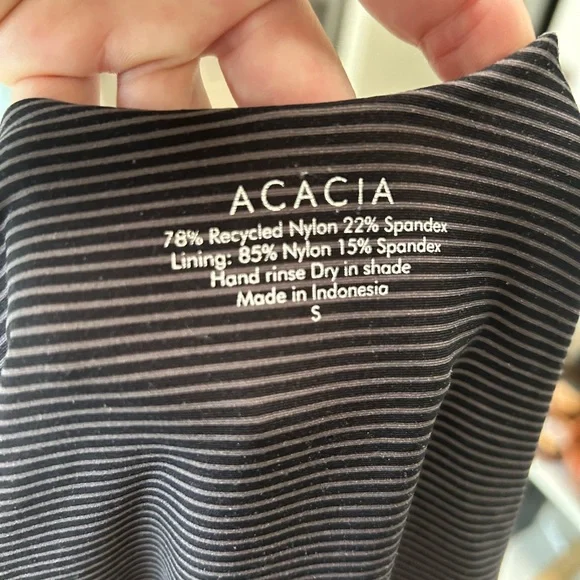 ACACIA swimwear Hina Small Black Brown Striped one piece reversible full bikini - Picture 7 of 8